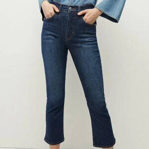 veronica beard midnight dk blue high rise cropped carly kick flare 28